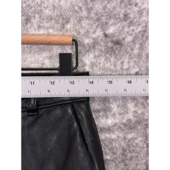 Aritzia Pants 4 Womens Babaton Command Cropped Black Vegan Leather Mid Rise - Picture 3 of 7